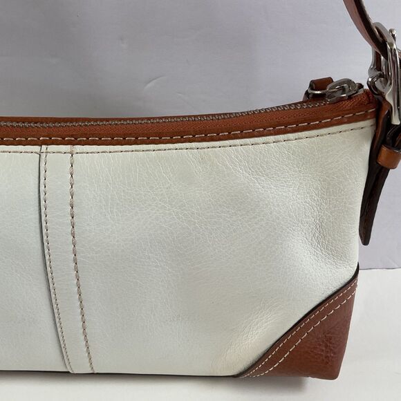 Coach Y2K Hamptons Soho Demi Cream & Brown Leather Baguette Shoulder Bag F11195 - Picture 3 of 14